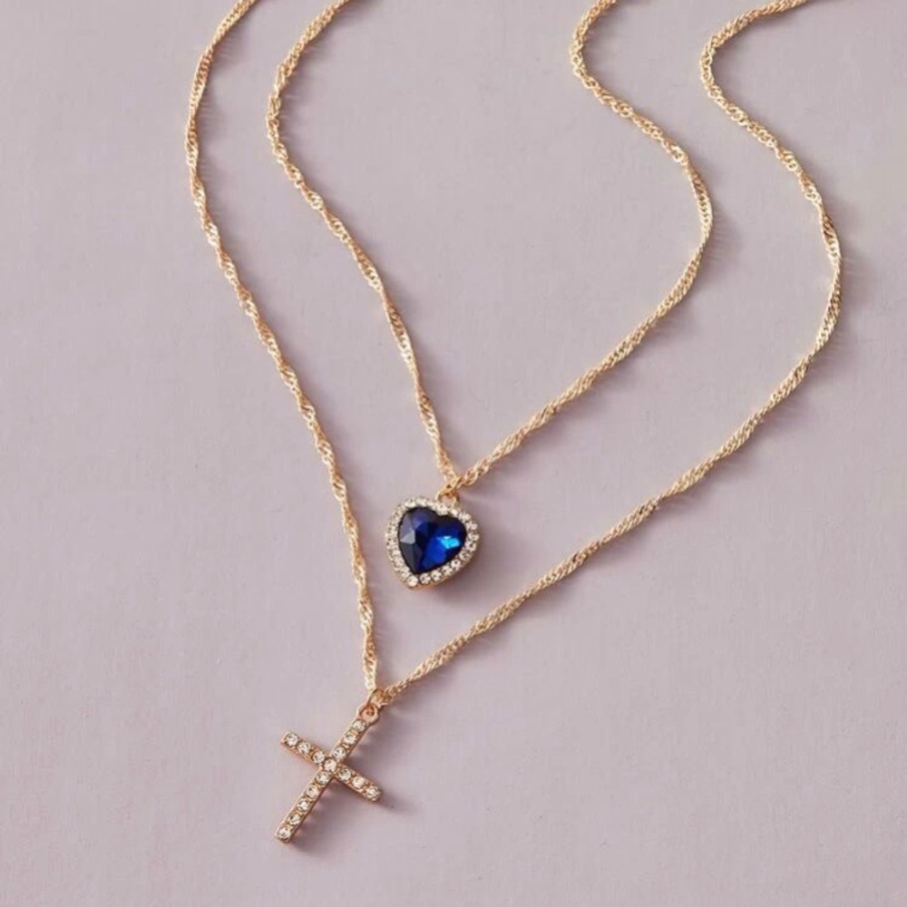 3/$30 💙 Rhinestone Engraved Cross 💙 - Picture 3 of 3